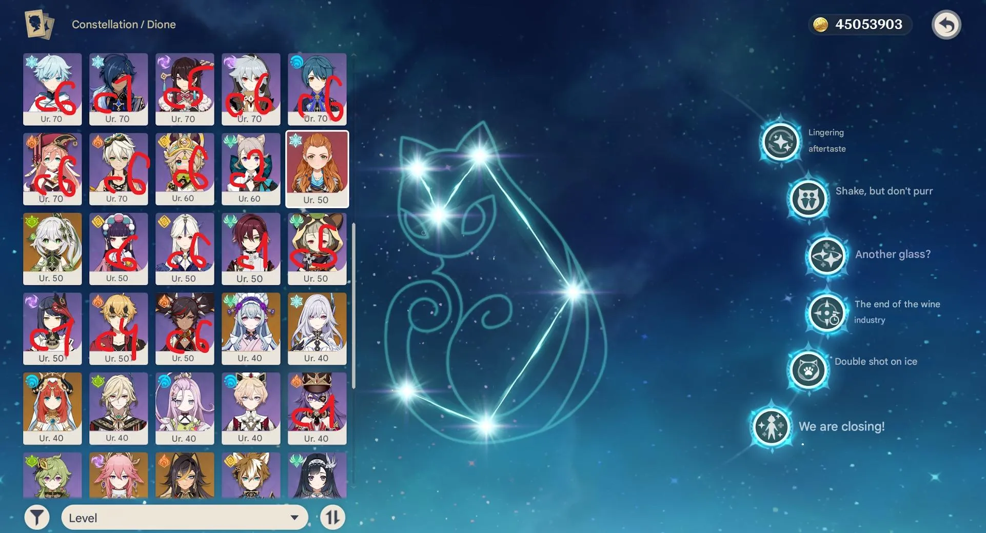 GI1021 AR60 Lumine Account with Furina, Arlecchino, Citlali, Ganyu, Shenhe, Raiden, Mona, Hu Tao, Zhongli 